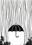 Parapluie sous une pluie artistique